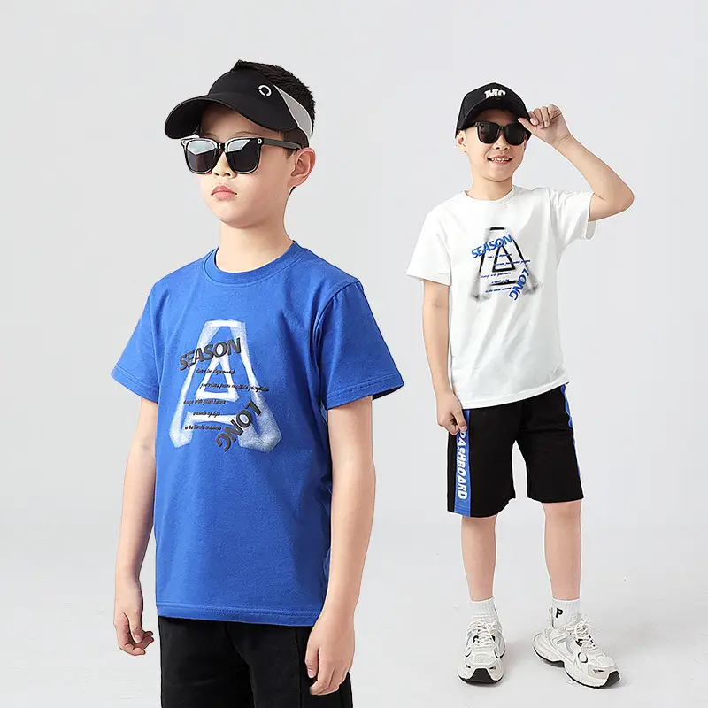 Kids Korean Style White T-Shirt Shorts Set - Image 4