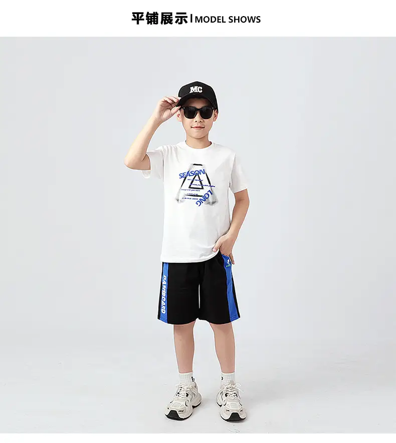 Kids Korean Style White T-Shirt Shorts Set — feature 37