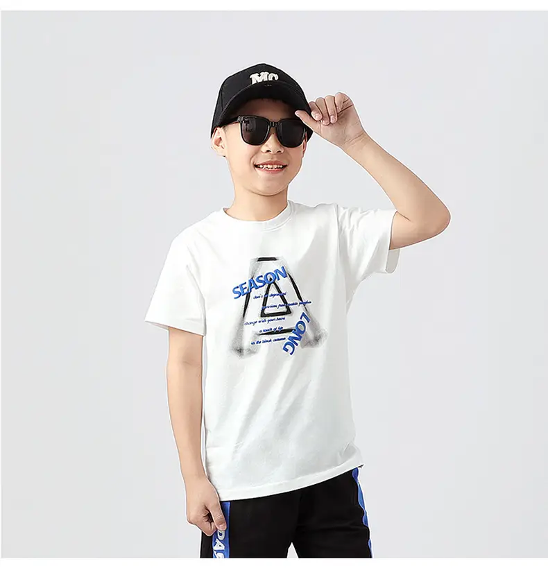 Kids Korean Style White T-Shirt Shorts Set — feature 39