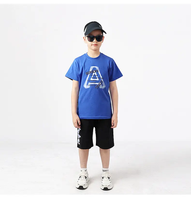 Kids Korean Style White T-Shirt Shorts Set — feature 41