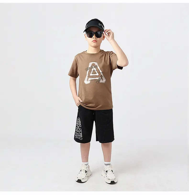 Kids Korean Style White T-Shirt Shorts Set — feature 45