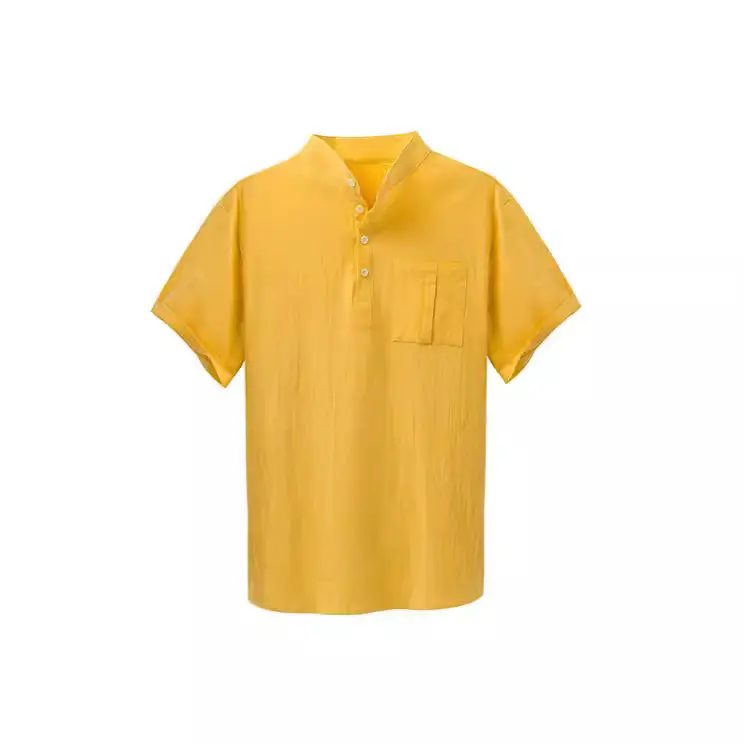 Men Cotton Short Sleeve Collar Shirt White - Image 10