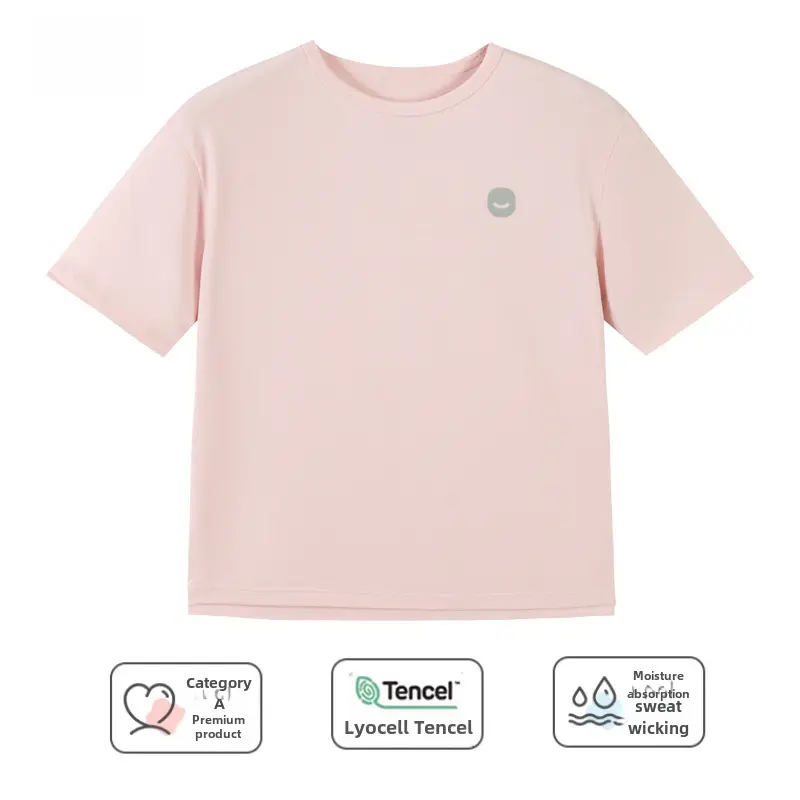Kids T-Shirt Blue White Round Neck Short Sleeve - Image 30