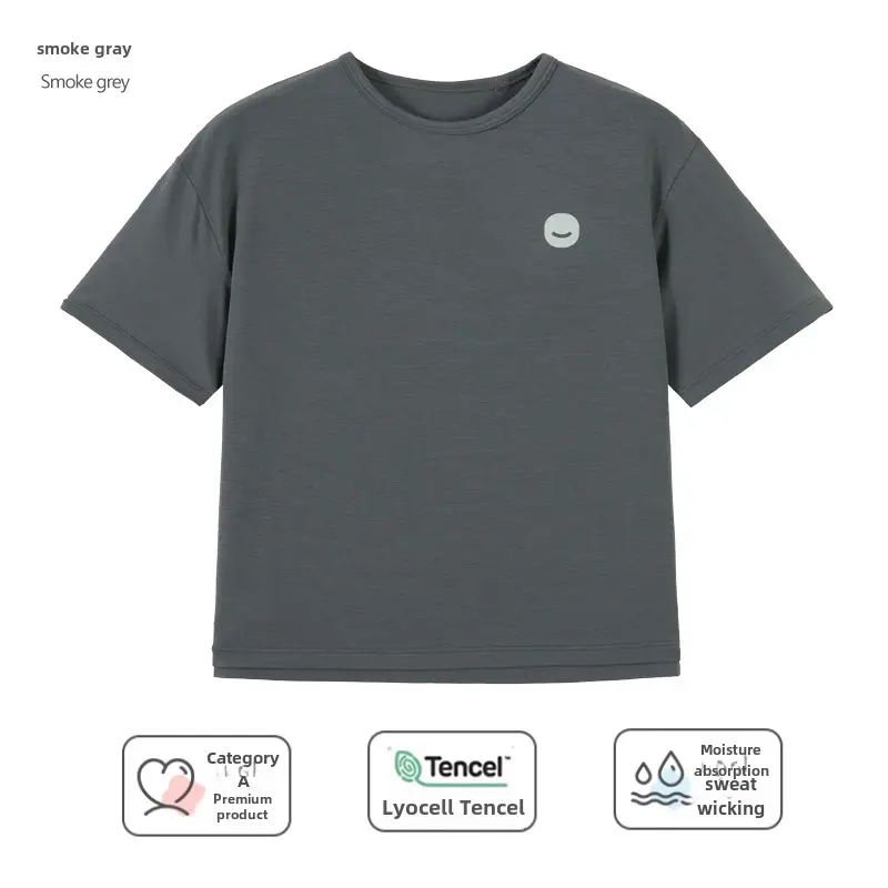 Kids T-Shirt Blue White Round Neck Short Sleeve - Image 39