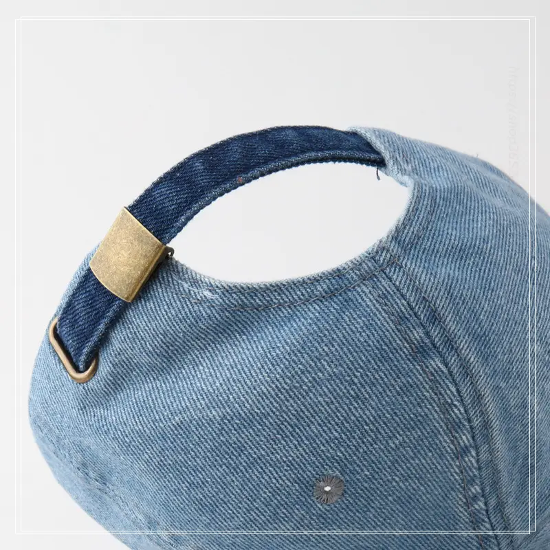 Men's Blue Denim Cowboy Hat Black Back - Image 11