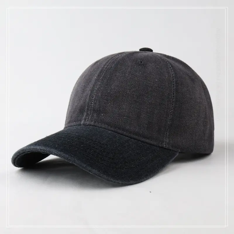 Men's Blue Denim Cowboy Hat Black Back - Image 2