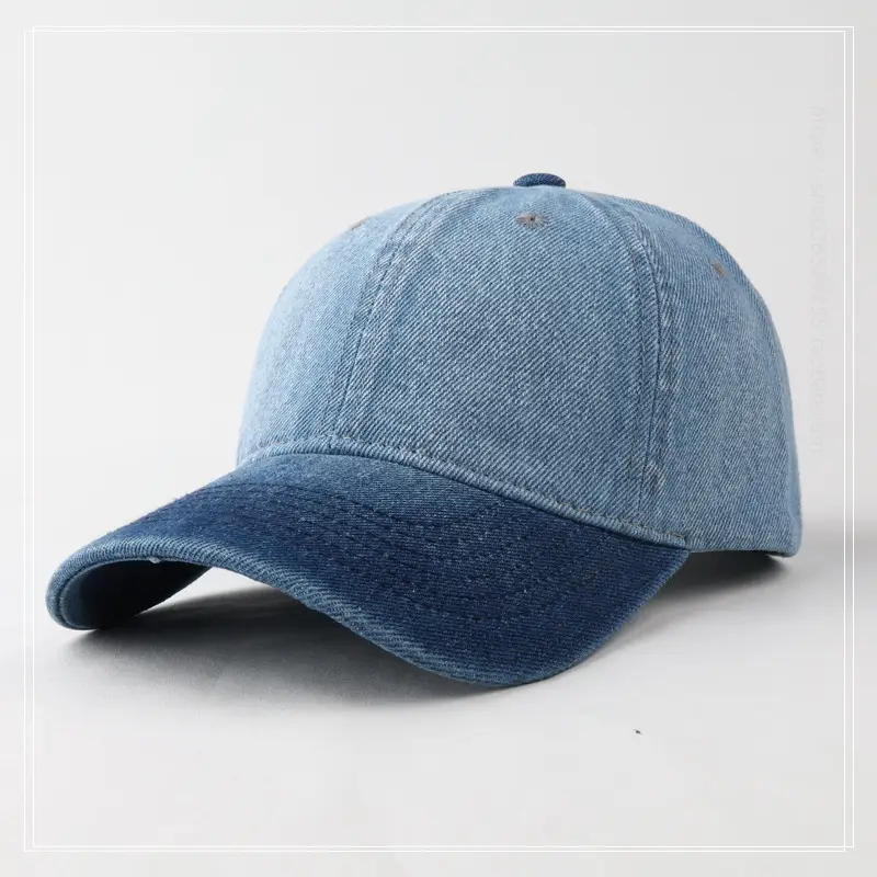 Men's Blue Denim Cowboy Hat Black Back - Image 3