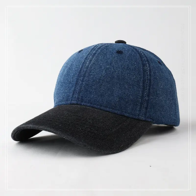 Men's Blue Denim Cowboy Hat Black Back - Image 4