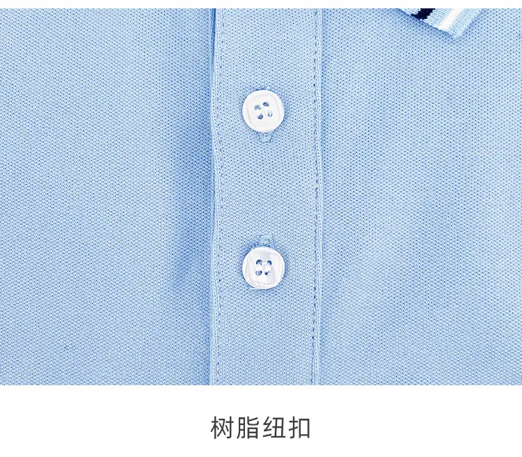 Children's Cotton Polo Shirt Light Blue Primary School Uniform — feature 10