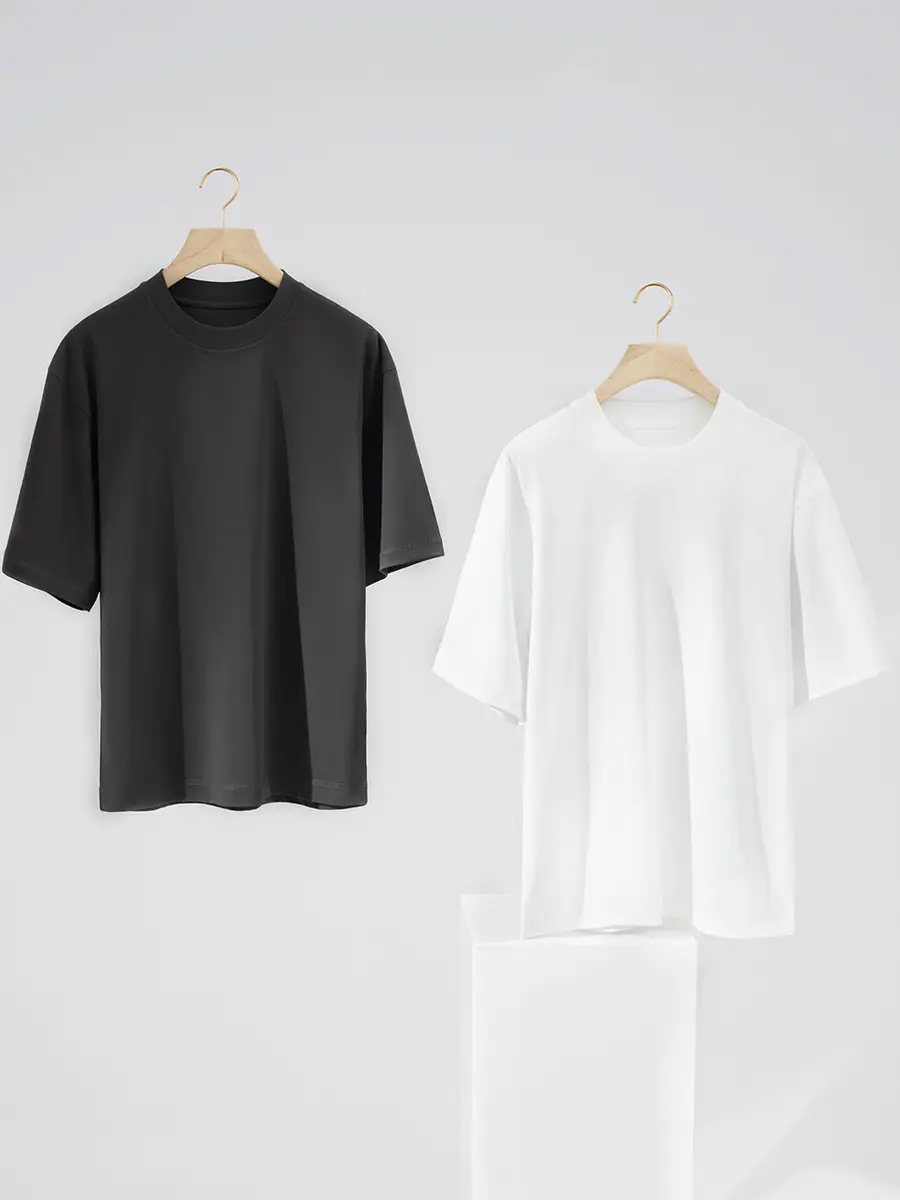 Men 2-Tier T-Shirt Set White Black Cool Breathable - Image 10