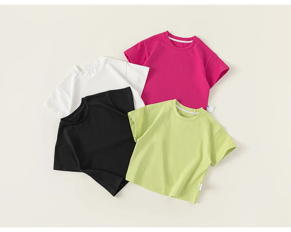 White Cotton T-Shirt for Girls Boys Summer Casual — feature 16
