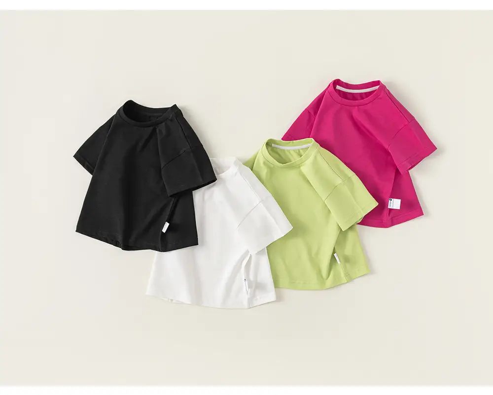 White Cotton T-Shirt for Girls Boys Summer Casual — feature 17