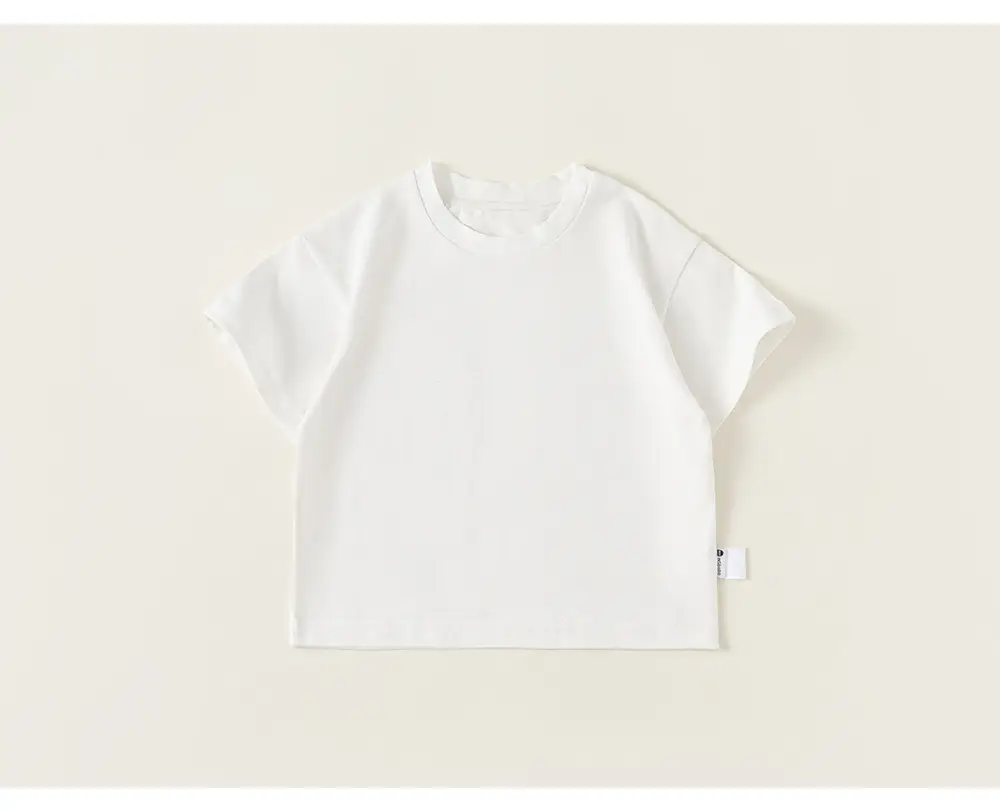 White Cotton T-Shirt for Girls Boys Summer Casual — feature 23