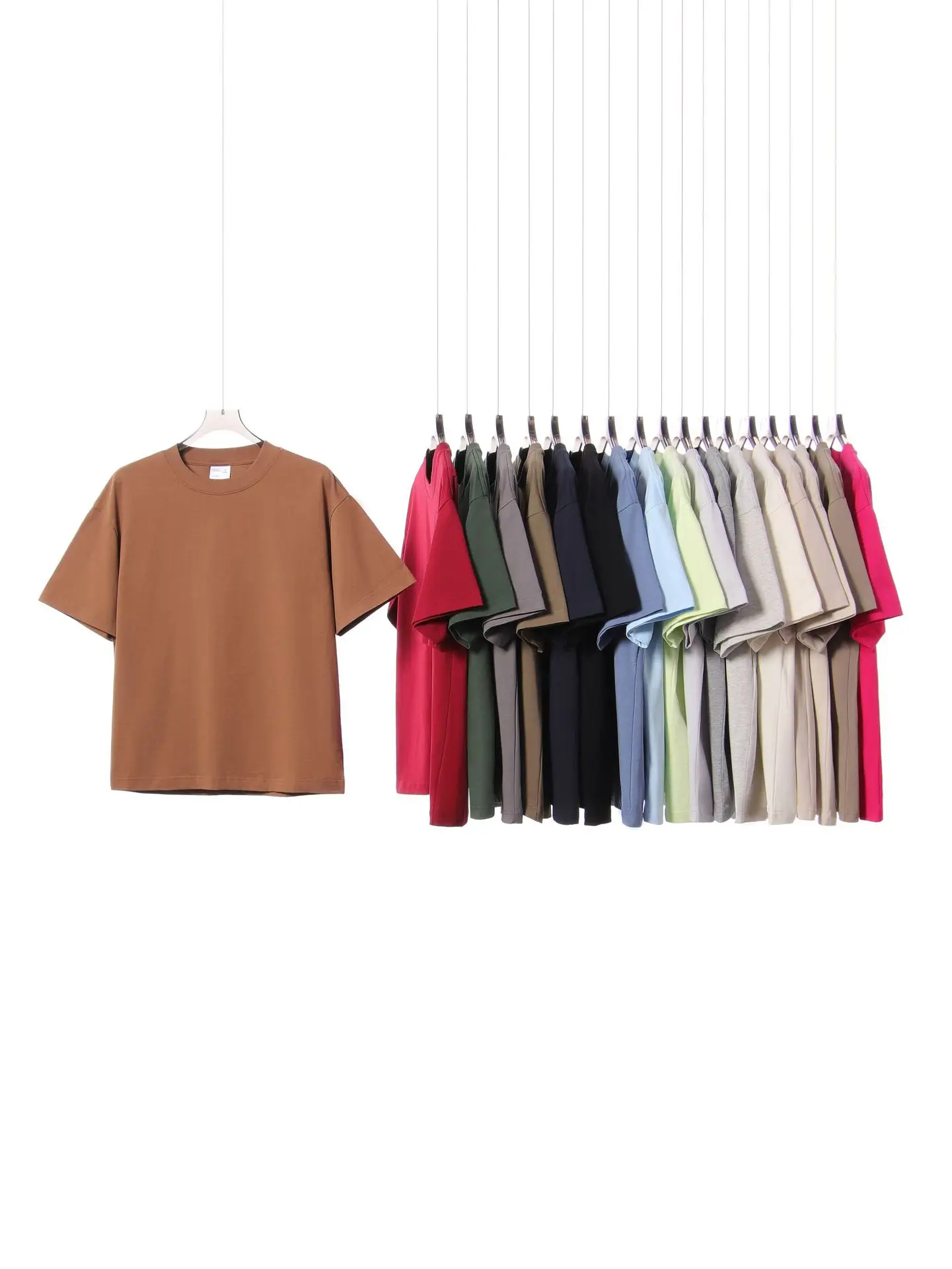 Men's Pink Cotton T-Shirt 300g Double Yarn - Image 20