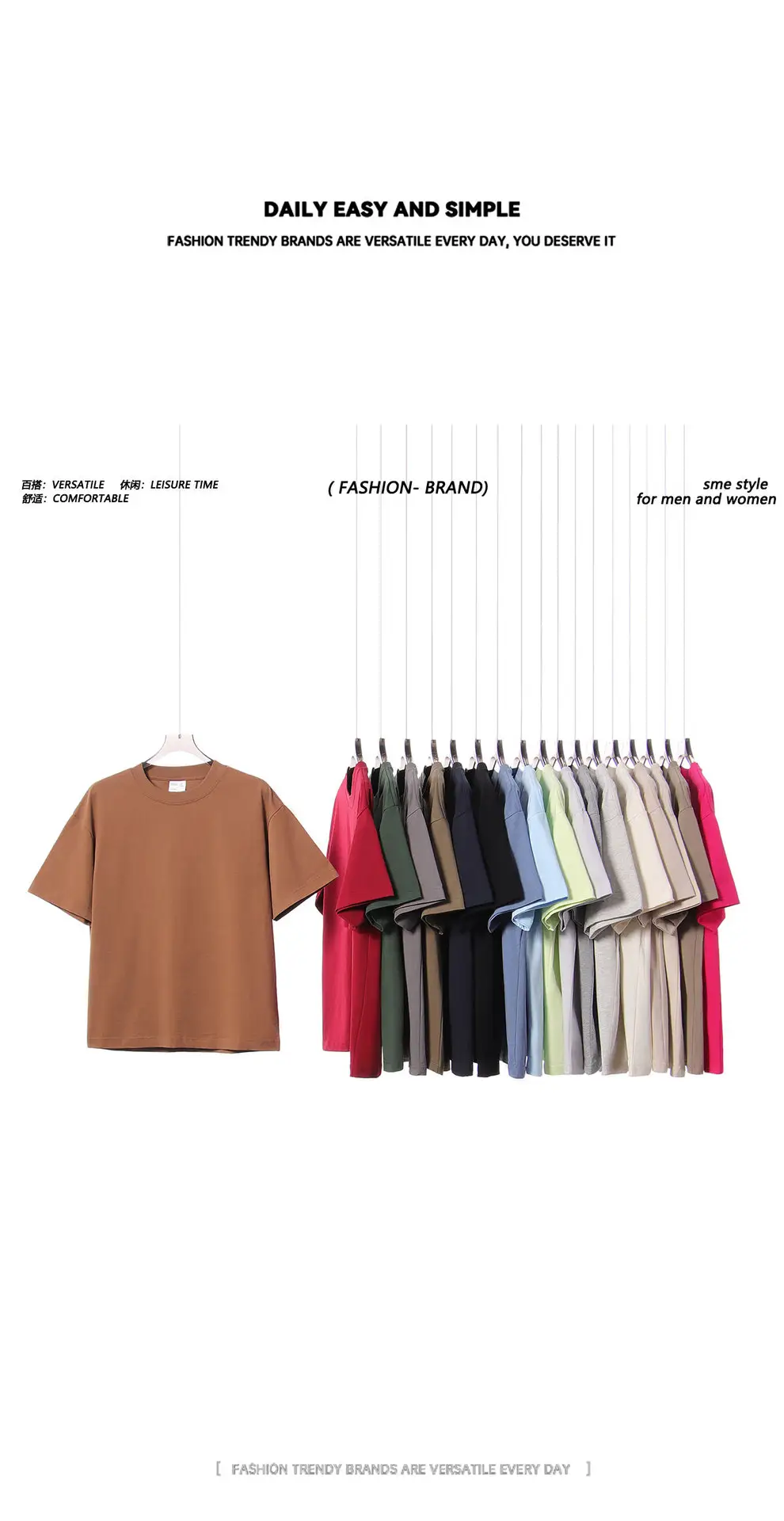 Men's Pink Cotton T-Shirt 300g Double Yarn — feature 3