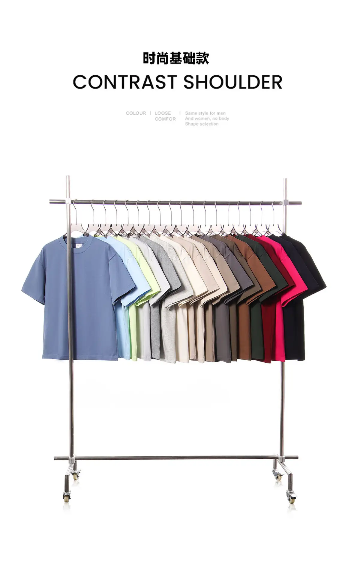 Men's Pink Cotton T-Shirt 300g Double Yarn — feature 4