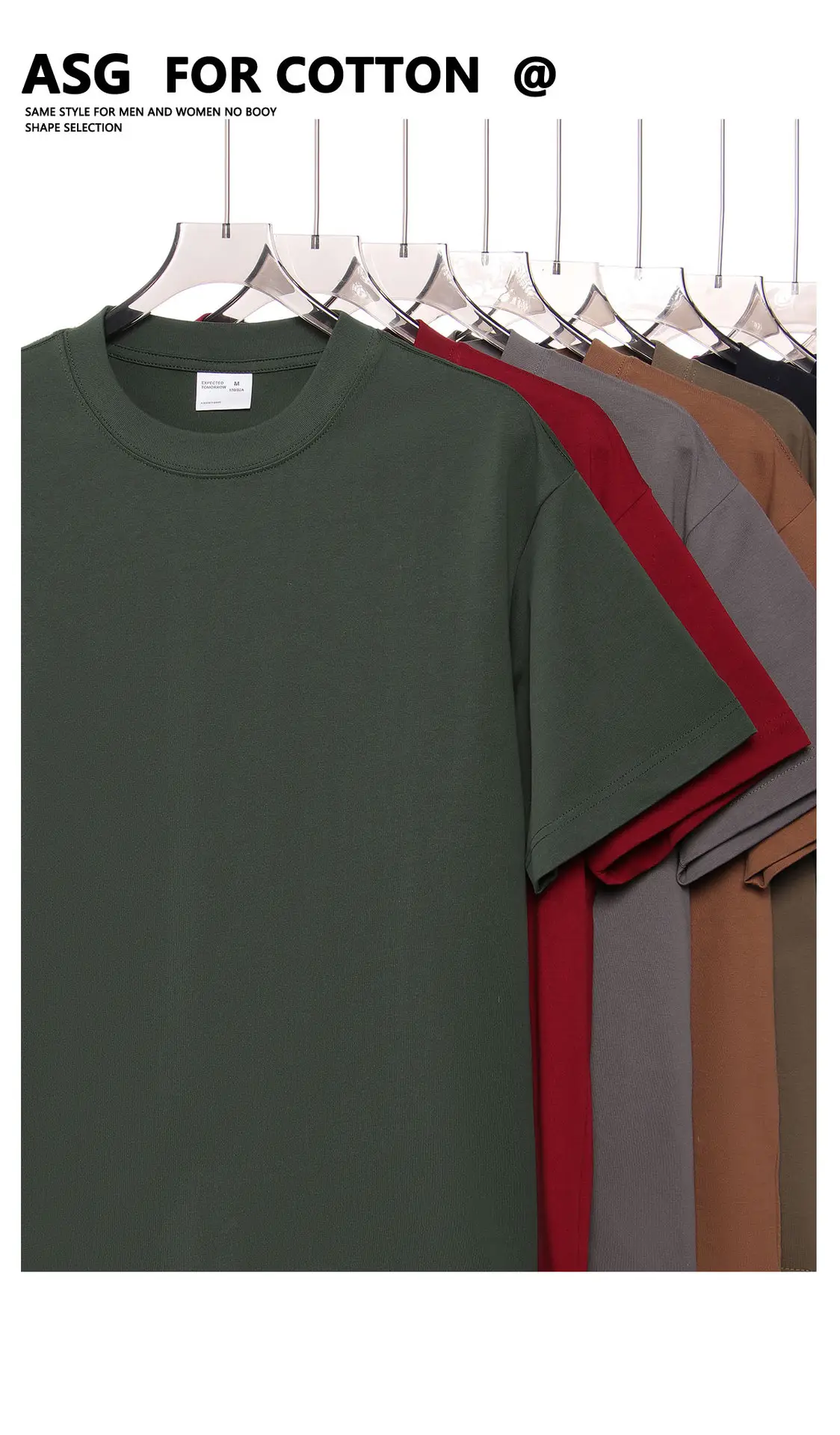 Men's Pink Cotton T-Shirt 300g Double Yarn — feature 5