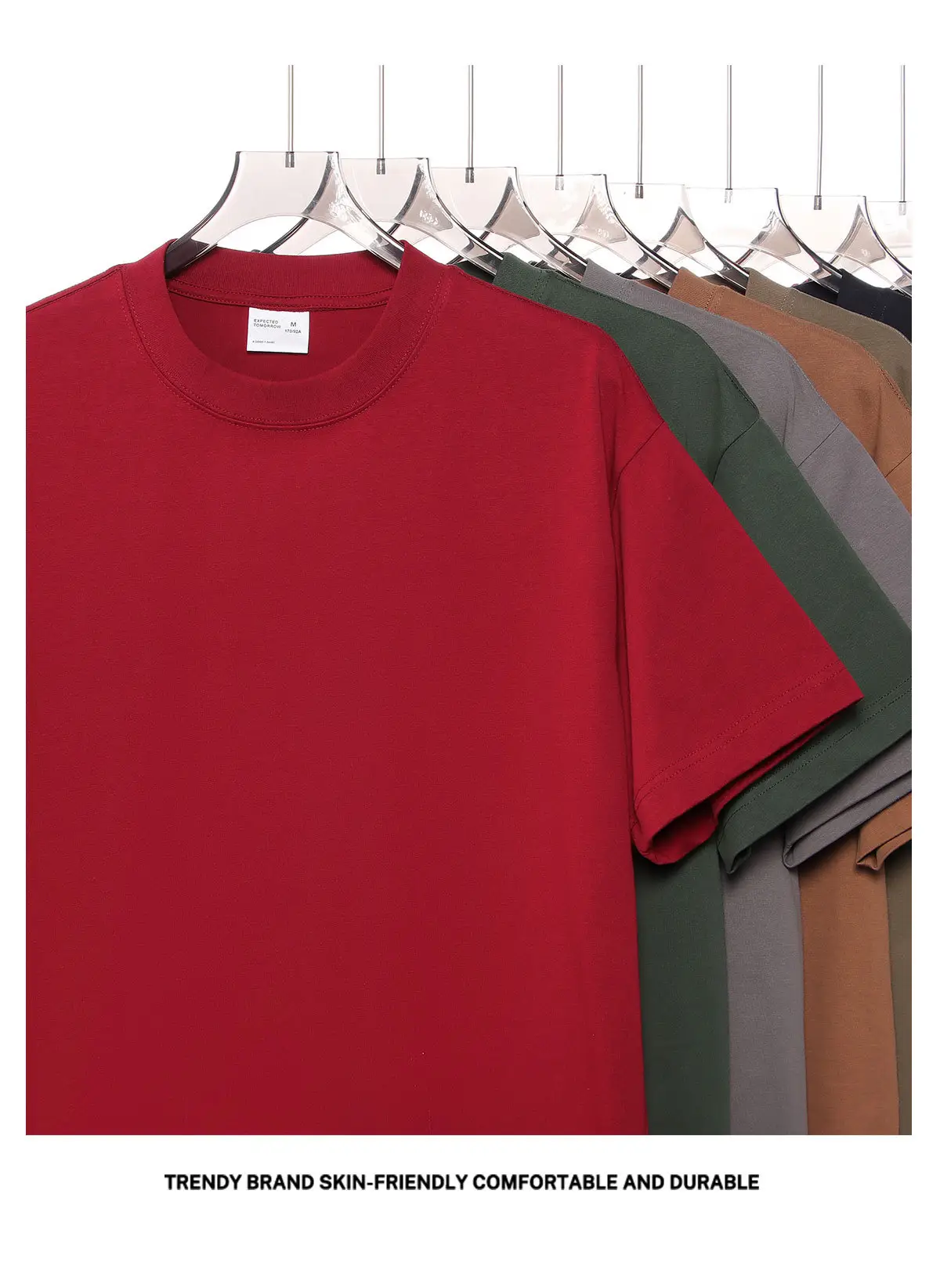 Men's Pink Cotton T-Shirt 300g Double Yarn — feature 8