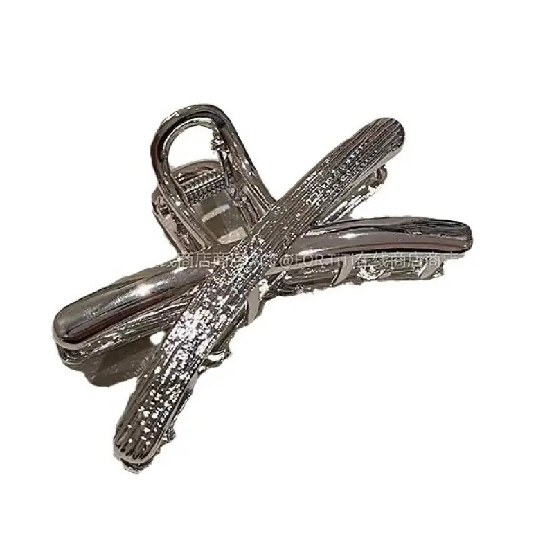 2024 Metal Shark Hair Clip for Women Elegant Cross Design - Image 6