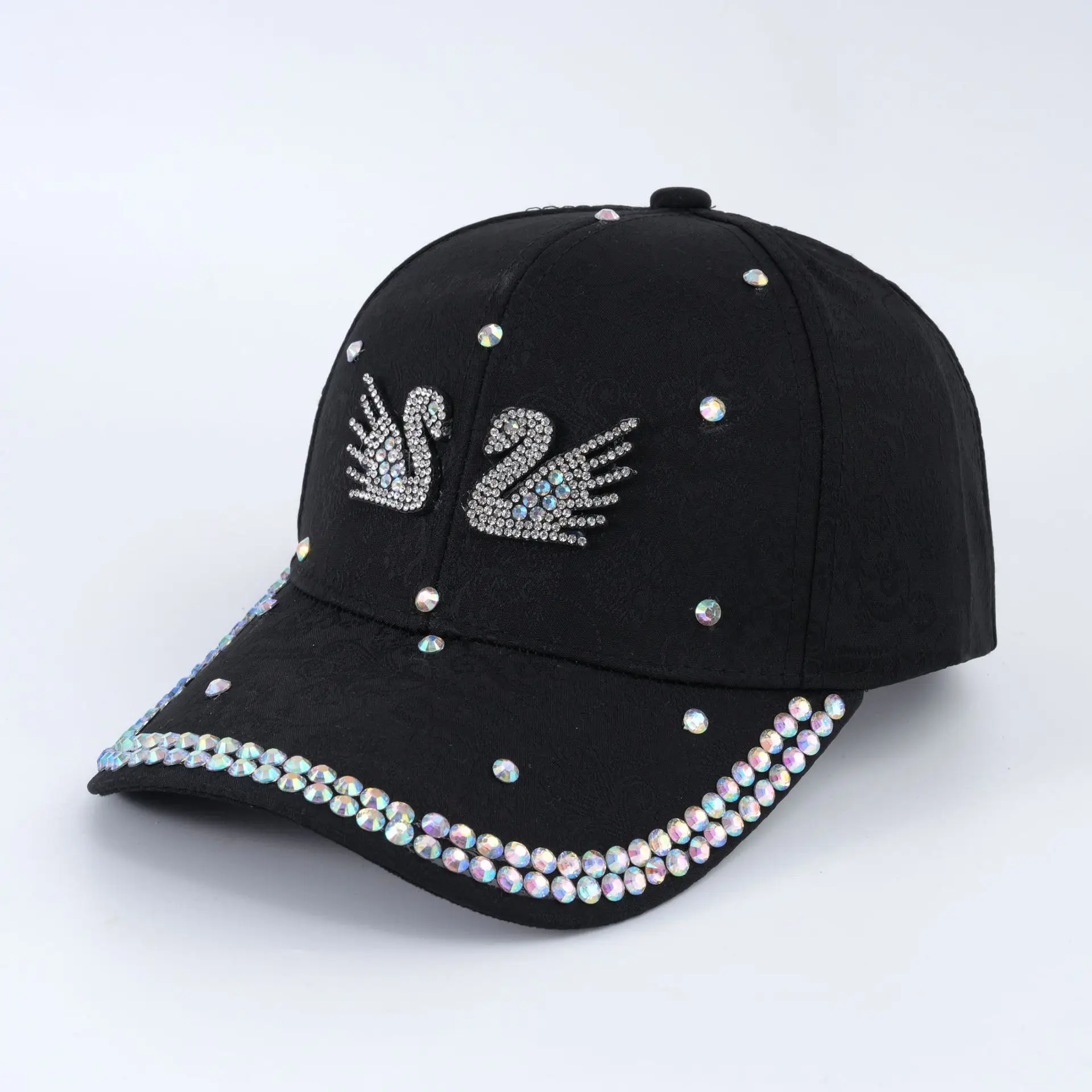 Korean Style Double Swan Rhinestone Cap for Women — feature 13