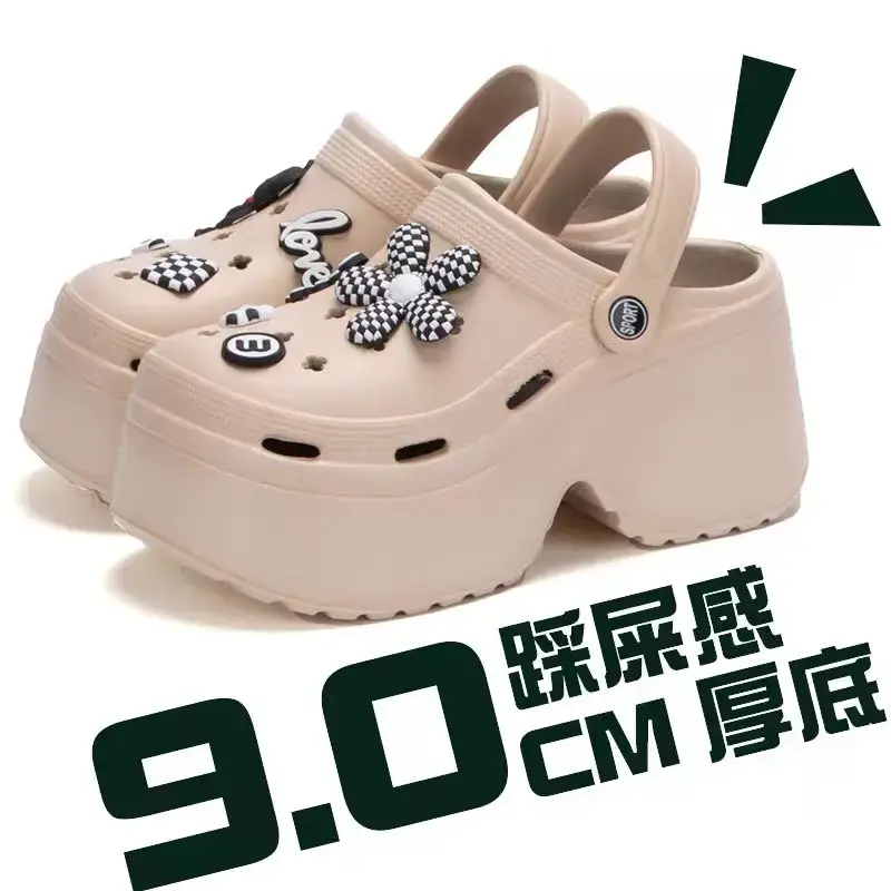 Women's White Cartoon Platform Sandals Summer