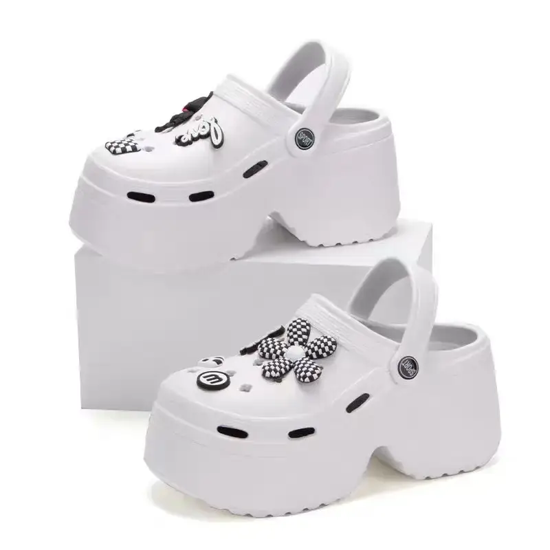 Women's White Cartoon Platform Sandals Summer
