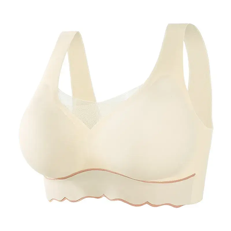 Plus Size Anti-Slip Pull-Up Bra Cream