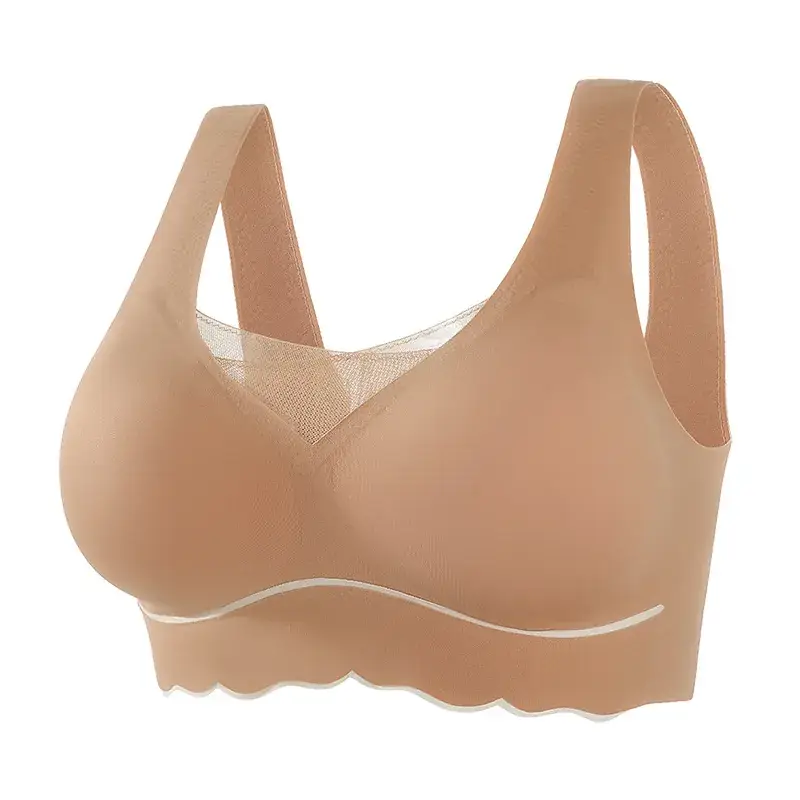 Plus Size Anti-Slip Pull-Up Bra Cream
