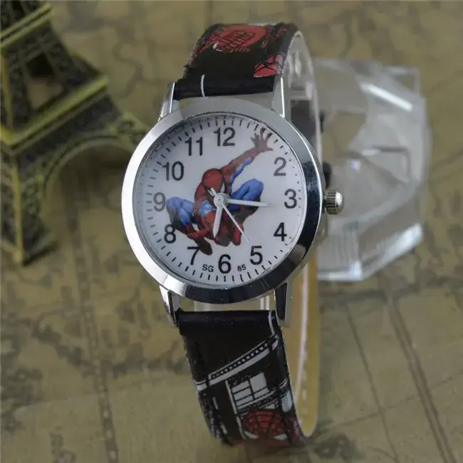 Kids Retro Watch Blue Red Strap Middle School Style - Image 3