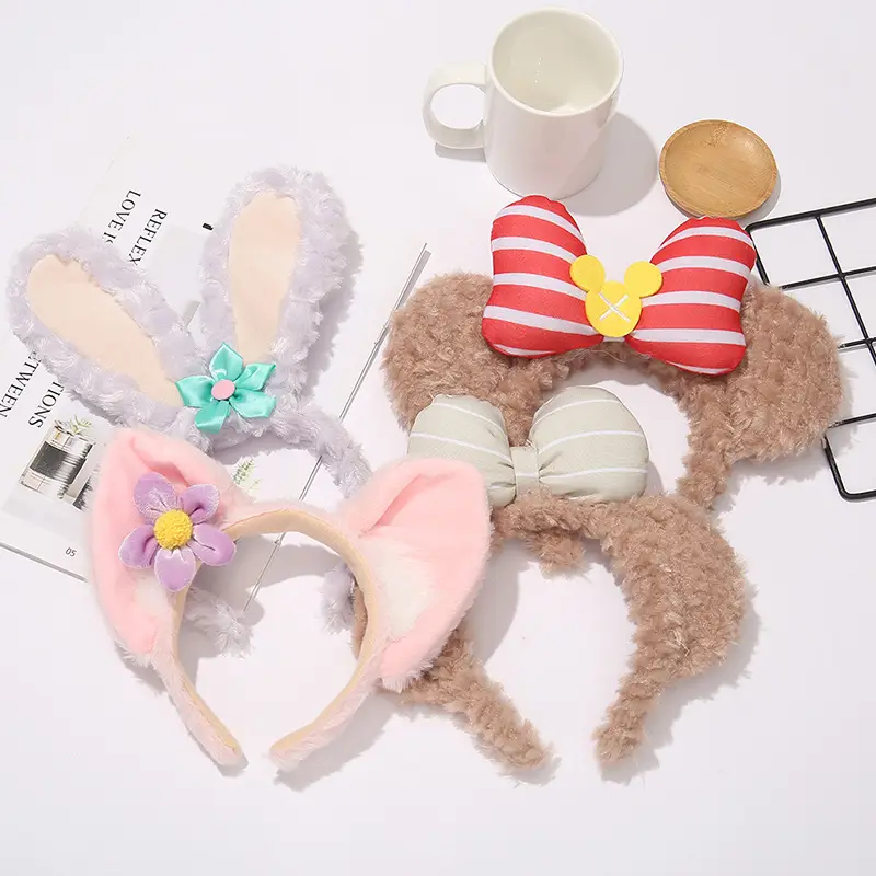 Cute Plush Bear Ear Headband for Girls - Image 12