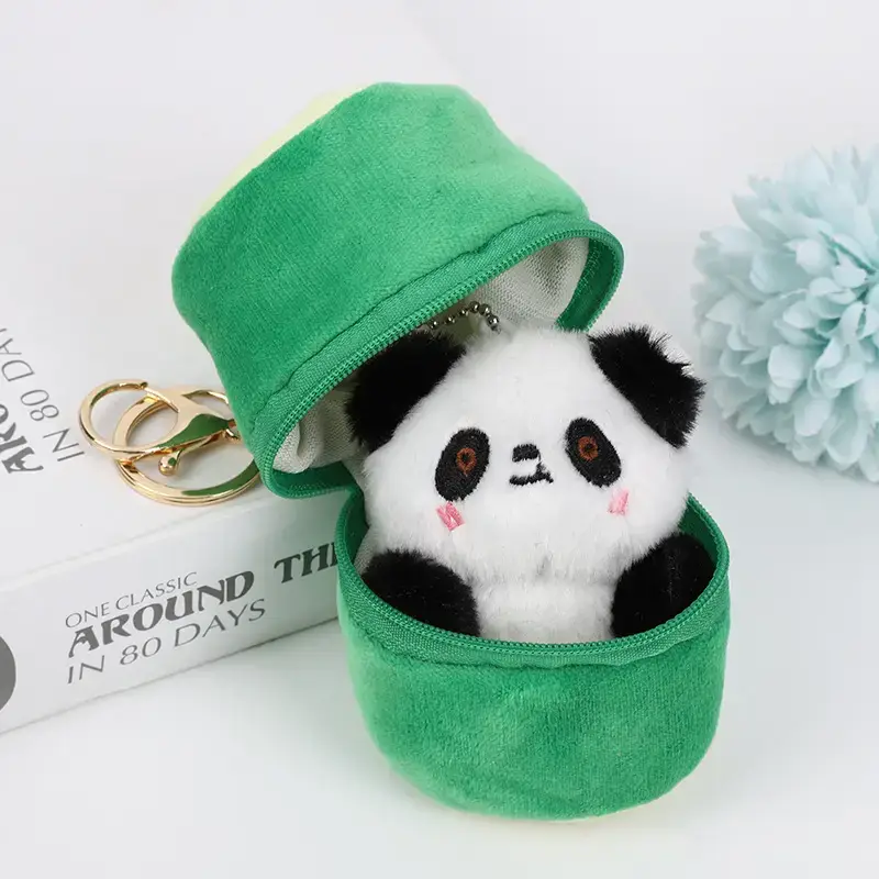 Cute Little Raccoon Plush Toy Doll with Hair Accessories - Image 2