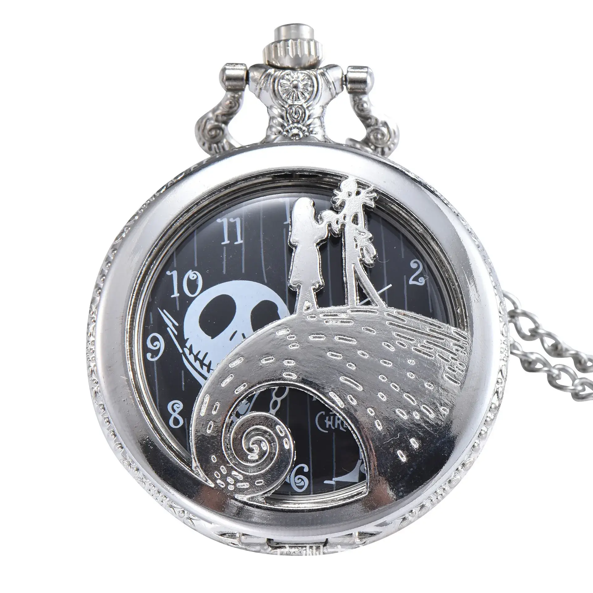 Halloween Pocket Watch with Star Design Silver 100g