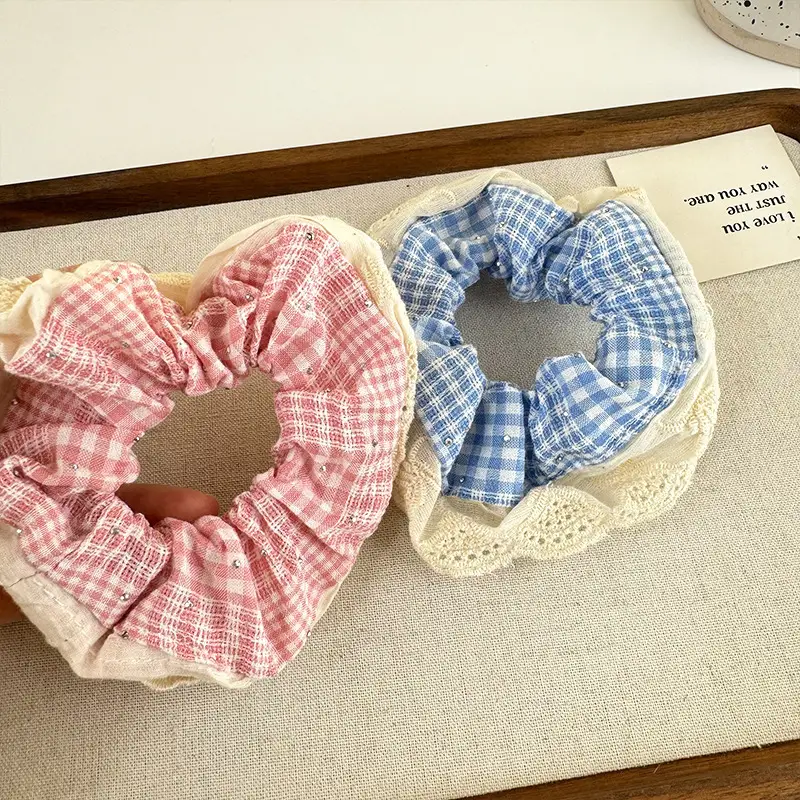 Sweet Girl Ballet Lace Hair Loop with Plaid Design — feature 16