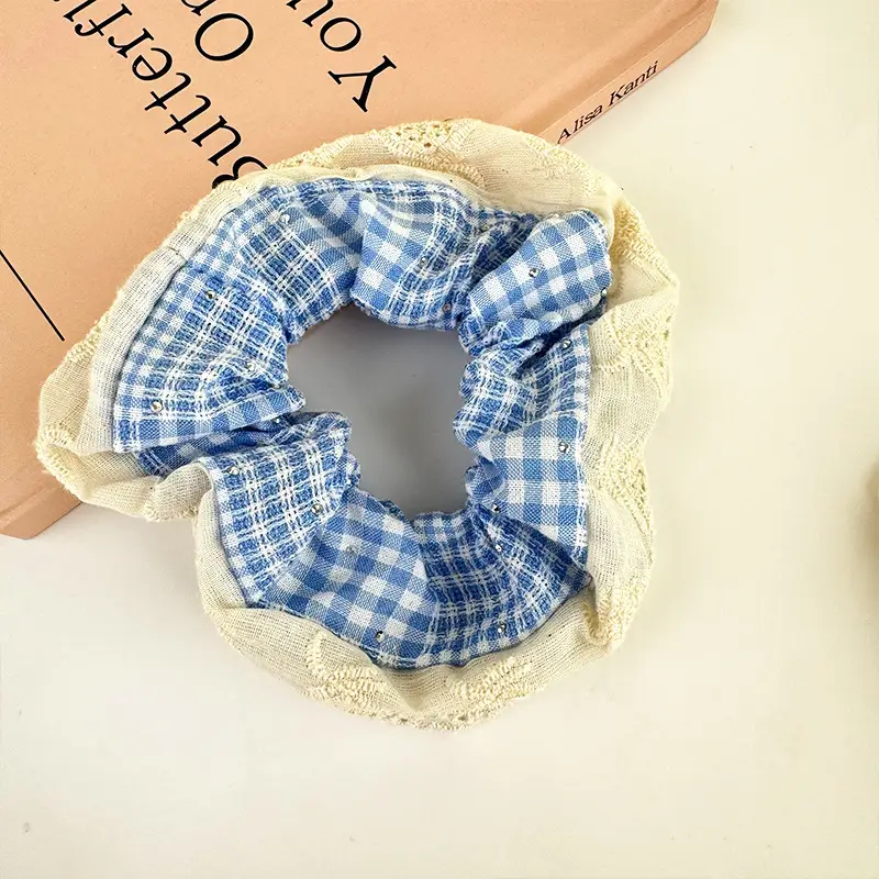 Sweet Girl Ballet Lace Hair Loop with Plaid Design — feature 18