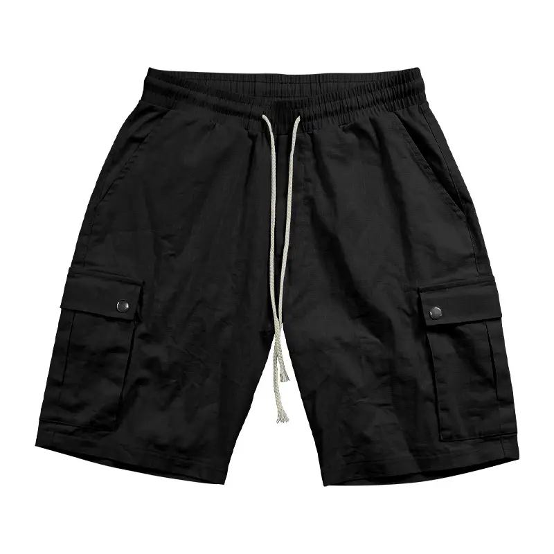 Men Bamboo Linen Casual Shorts Blue Drawstring Pocket — feature 28