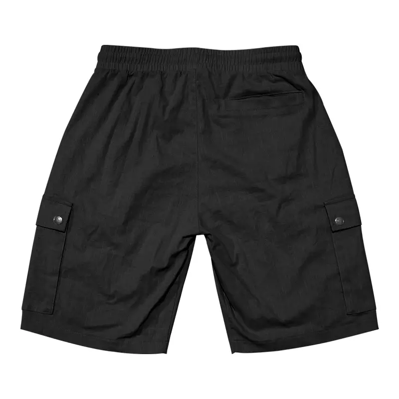 Men Bamboo Linen Casual Shorts Blue Drawstring Pocket — feature 29
