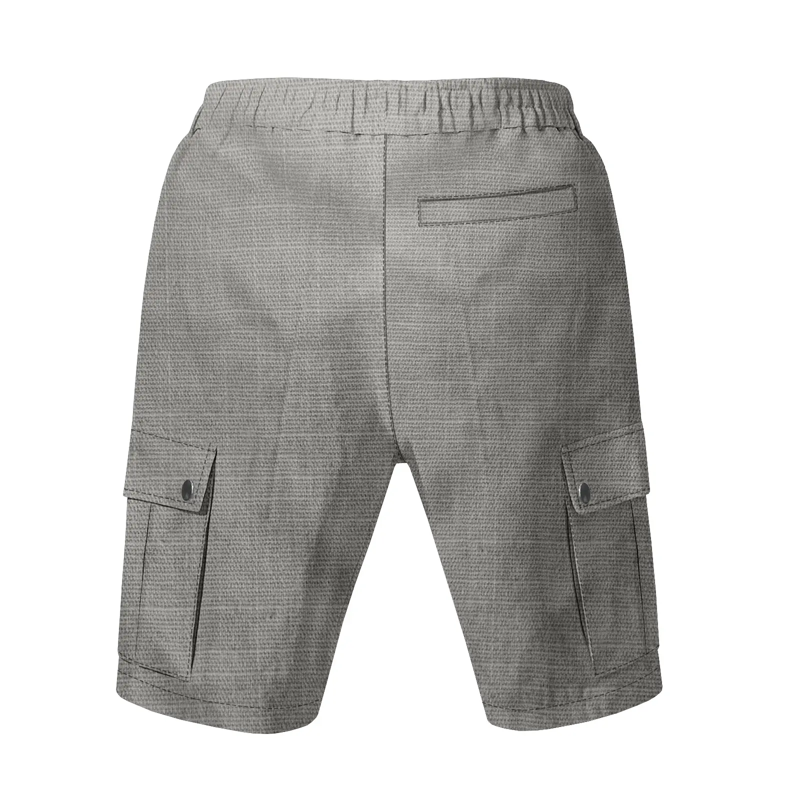 Men Bamboo Linen Casual Shorts Blue Drawstring Pocket — feature 46