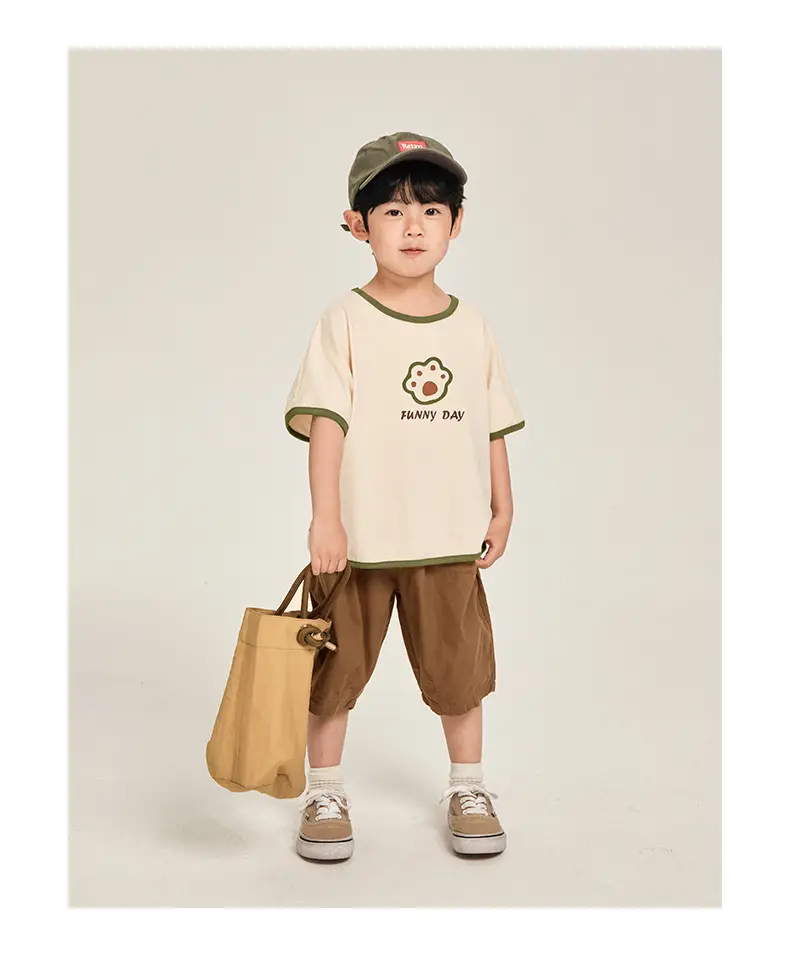 Kids Colorblock T-Shirt Summer Short Sleeve Korean Style — feature 11