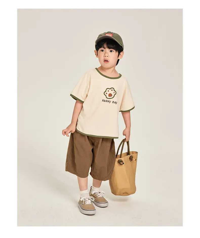 Kids Colorblock T-Shirt Summer Short Sleeve Korean Style — feature 12