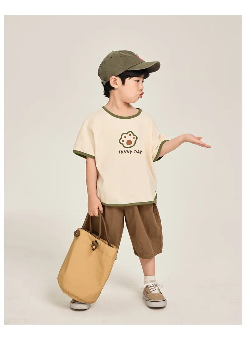 Kids Colorblock T-Shirt Summer Short Sleeve Korean Style — feature 13