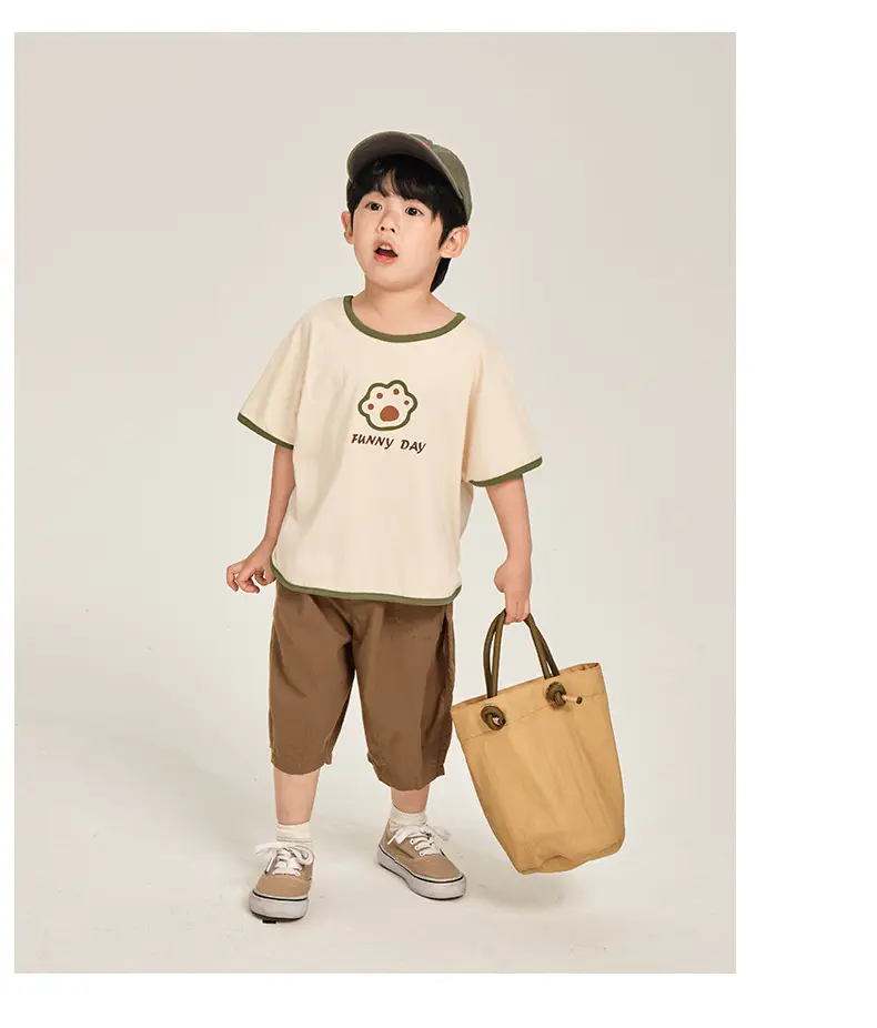 Kids Colorblock T-Shirt Summer Short Sleeve Korean Style — feature 14