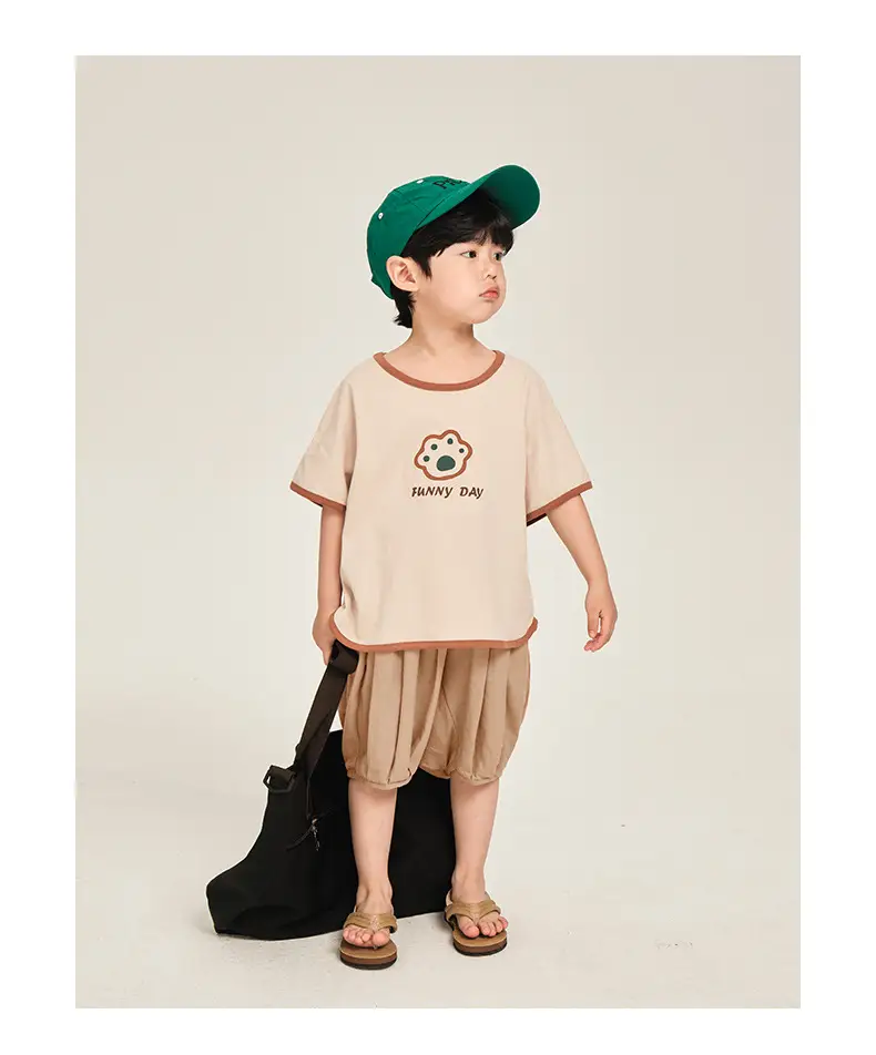 Kids Colorblock T-Shirt Summer Short Sleeve Korean Style — feature 17