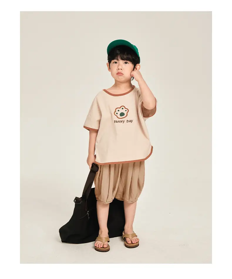 Kids Colorblock T-Shirt Summer Short Sleeve Korean Style — feature 18