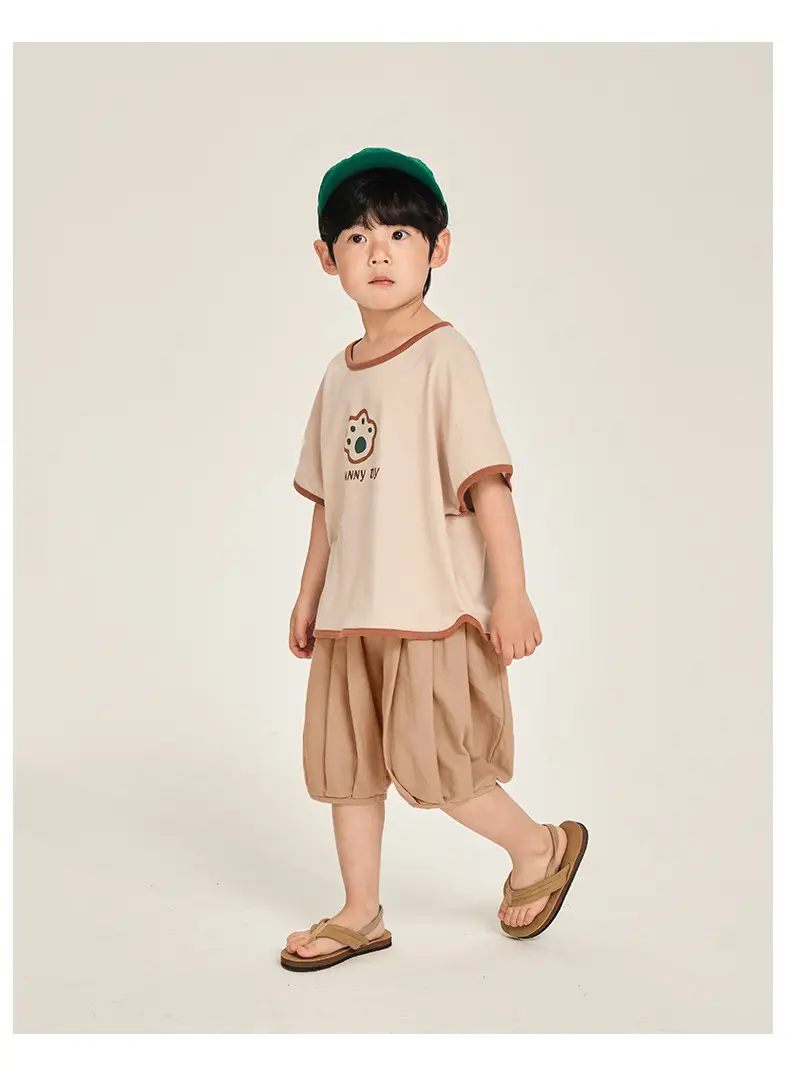 Kids Colorblock T-Shirt Summer Short Sleeve Korean Style — feature 19