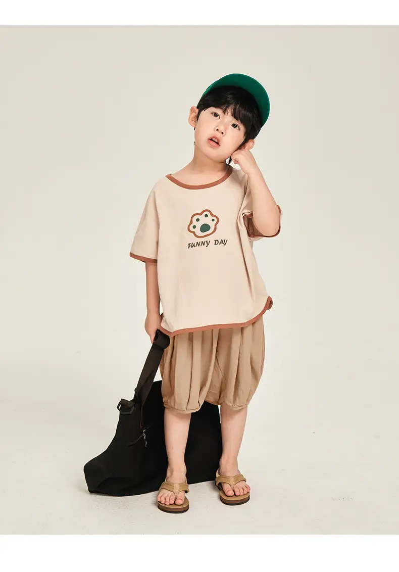 Kids Colorblock T-Shirt Summer Short Sleeve Korean Style — feature 22