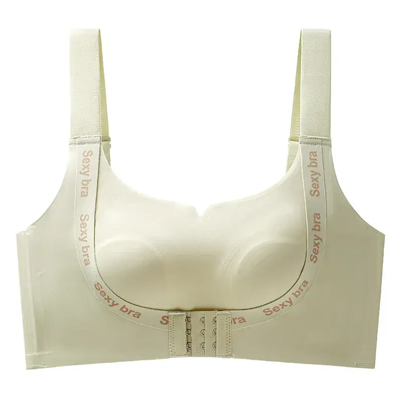 Women's Wireless Push Up Bra with Front Buckle & Elastic Strap