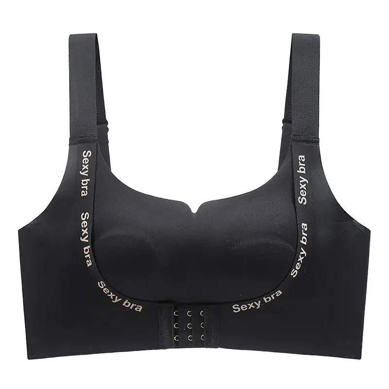 Women's Wireless Push Up Bra with Front Buckle & Elastic Strap