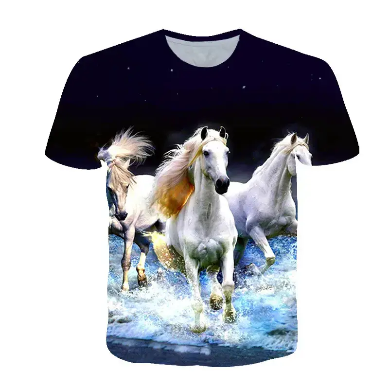 3D Digital Printed Horse T-Shirt for Men Women Loose Casual - Image 5