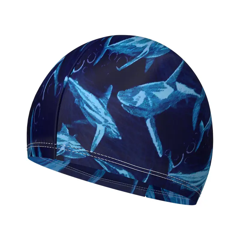 New Swimming Cap Polyester Spandex Cloth Swimming Cap Adult Men Women Student Big Children High Elastic Comfortable Head