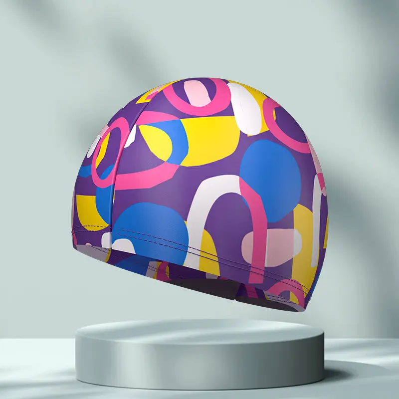 New Swimming Cap Polyester Spandex Cloth Swimming Cap Adult Men Women Student Big Children High Elastic Comfortable Head